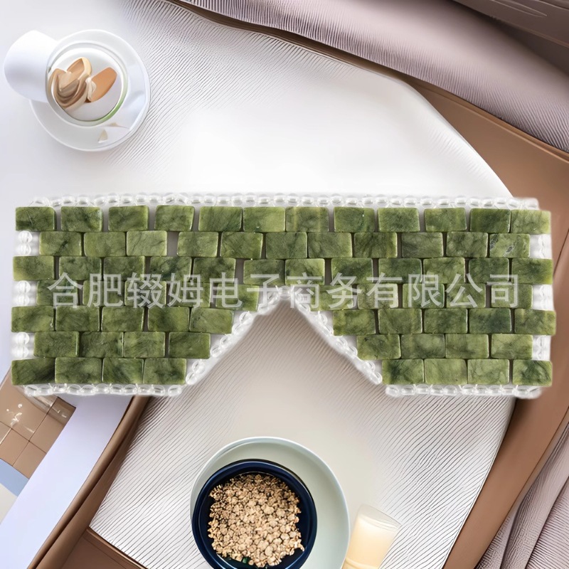 玉石按摩面部护理眼罩岫岩绿风玉软枣玉面部玉石眼帘手工编织跨境源头工厂详情21