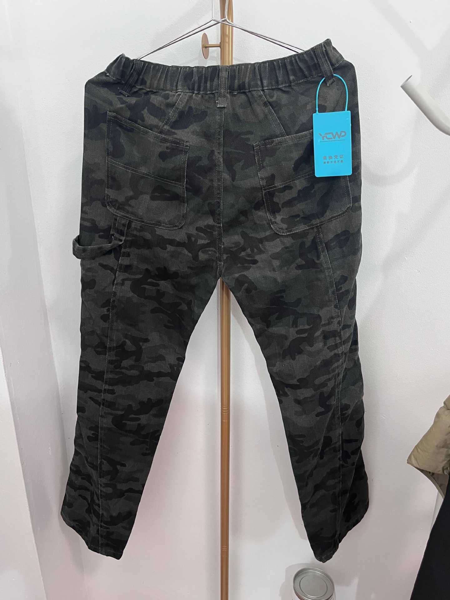 军绿色迷彩牛仔裤男款秋夏季伐木工装裤子美式高街直筒休闲长裤子详情10