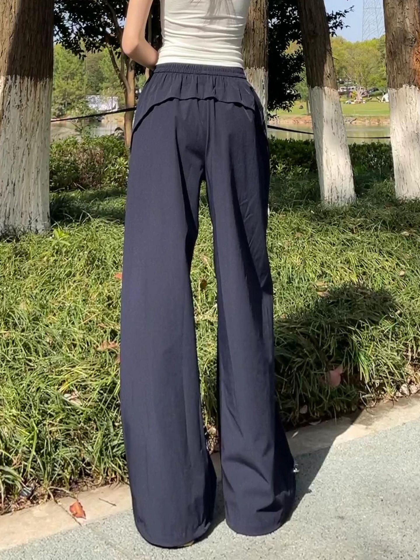 美式速干工装裤女夏季薄款2025新款酷飒风高腰直筒复古阔腿运动裤详情6