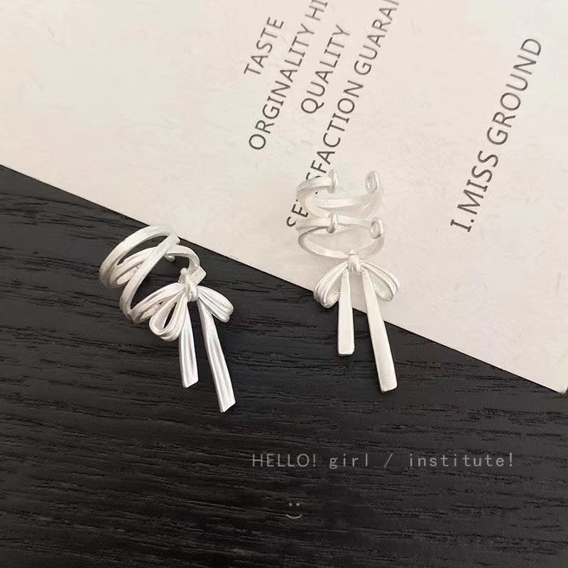 芭蕾少女纯白蝴蝶结耳夹女ins潮气质甜美小众高级感无耳洞耳骨夹详情5