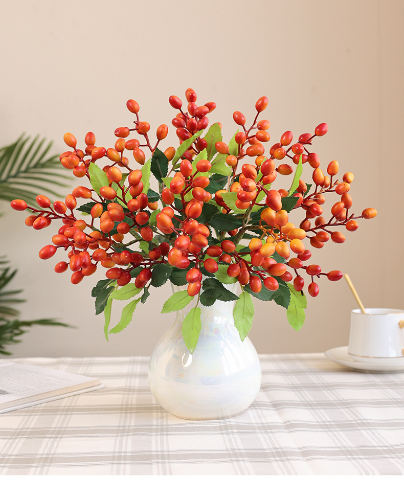 仿真圣诞浆果橄榄枝橄榄果北欧家居装饰摆件摄影道具人造果实办公文化园艺装饰品详情26