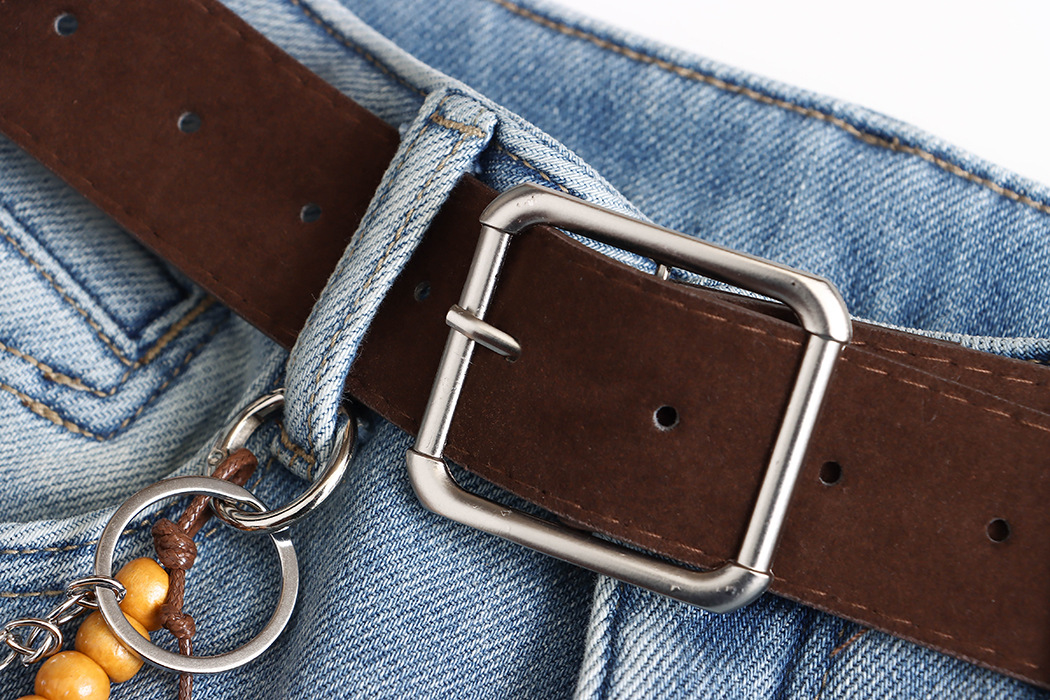 司南修腿型天菜含腰带挂件水洗浅蓝窄版直筒加绒牛仔裤SN8358详情53