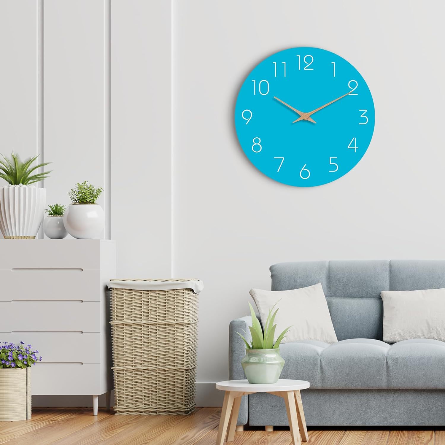 跨境热销简约木质静音挂钟实木指针家用客厅卧室家居装饰壁钟详情13