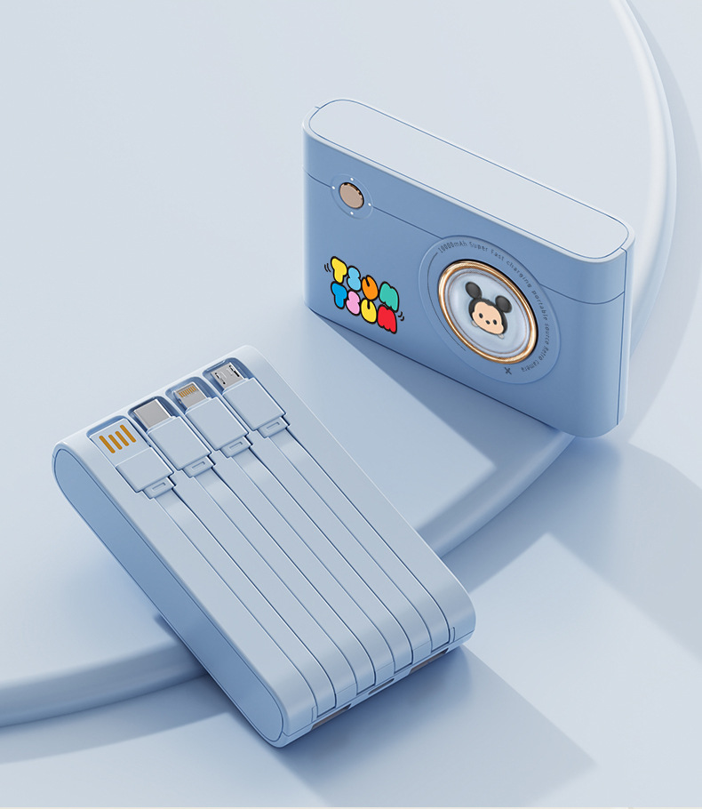 Disney power Bank 10W Super fast charging, large capacity, built-in cable, 10,000 mah, compatible with Huawei, Apple and Xiaomi pic 12