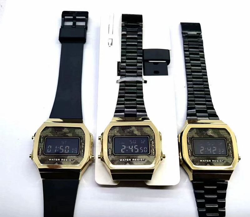 The best-selling retro digital display alarm clock with color lights, multi-functional sports student electronic watch, Cold Light F-91W pic 8