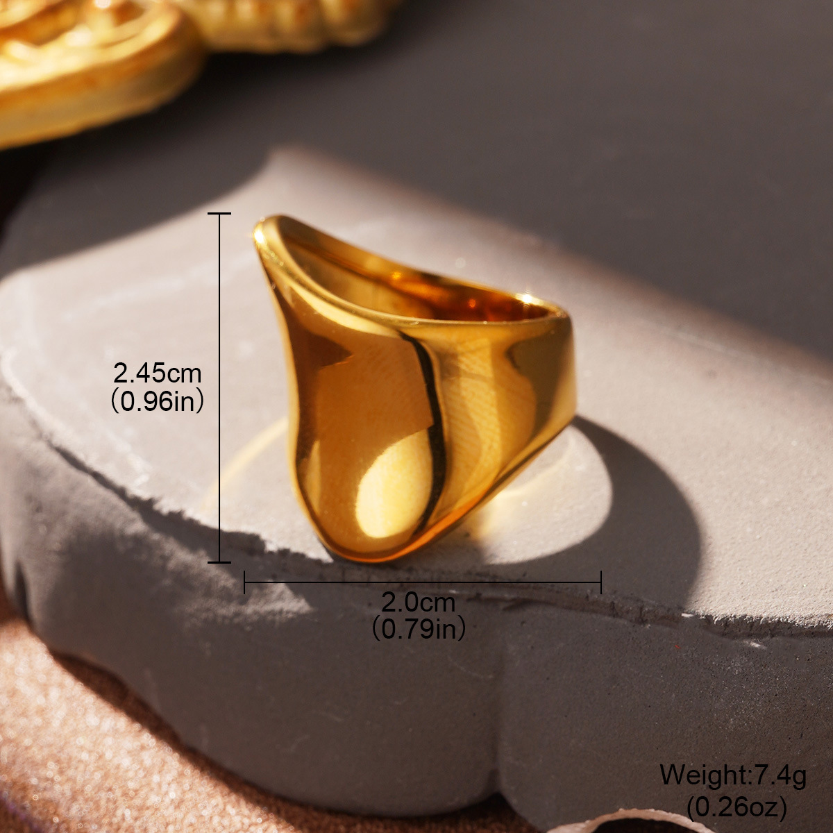 Cold and stylish stainless steel European and American ring, elegant lines, cross-border design, high-end feel, gold jewelry wholesale pic 49