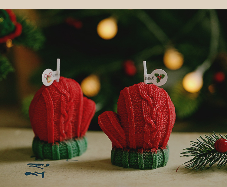圣诞节装饰品手工伴手礼礼品跨境创意蠟燭圣诞手套香薰蜡烛定制详情15