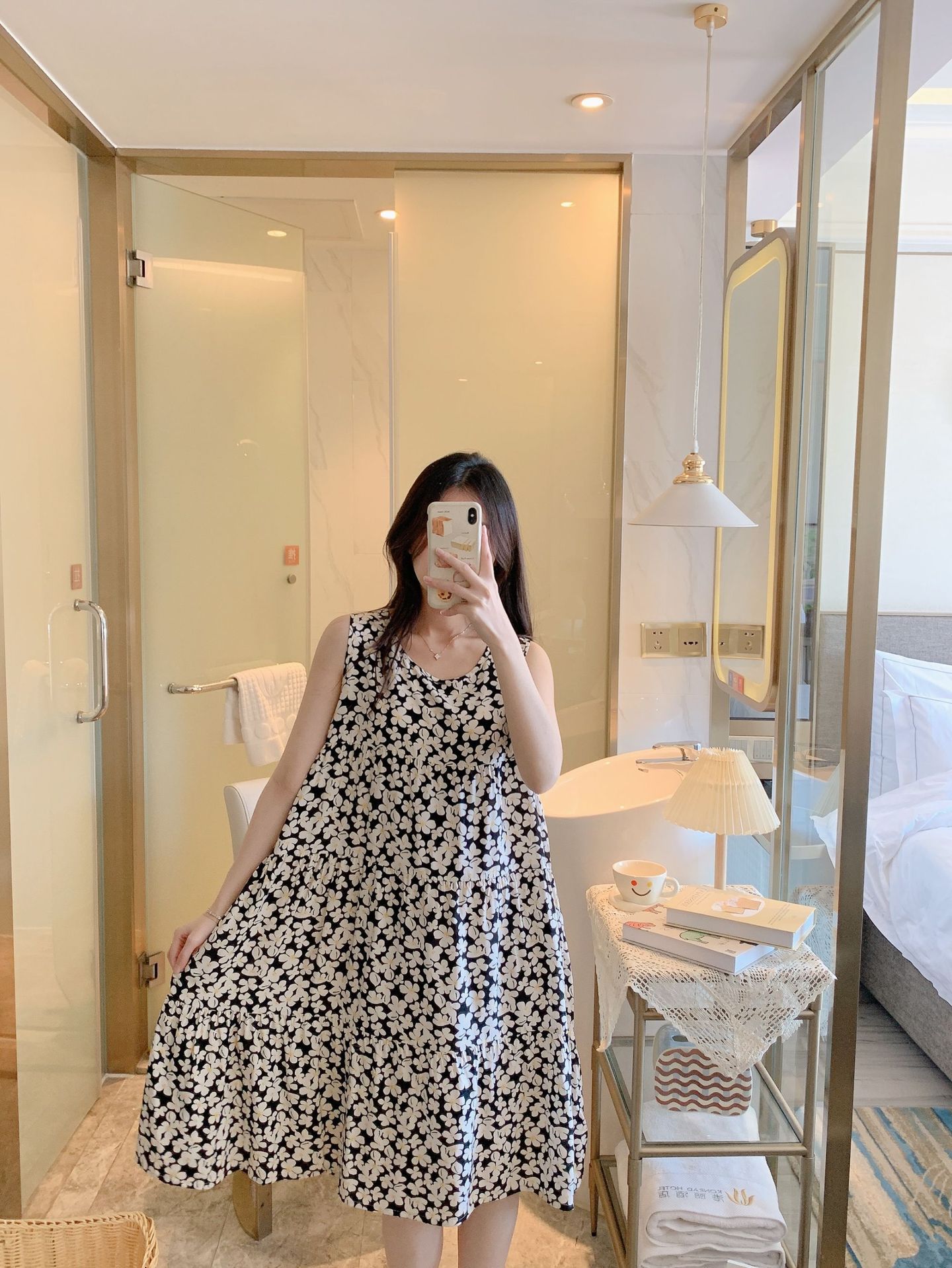 棉绸睡裙女时尚无袖大码印花薄款直播推荐套装可外穿睡衣家居服详情15