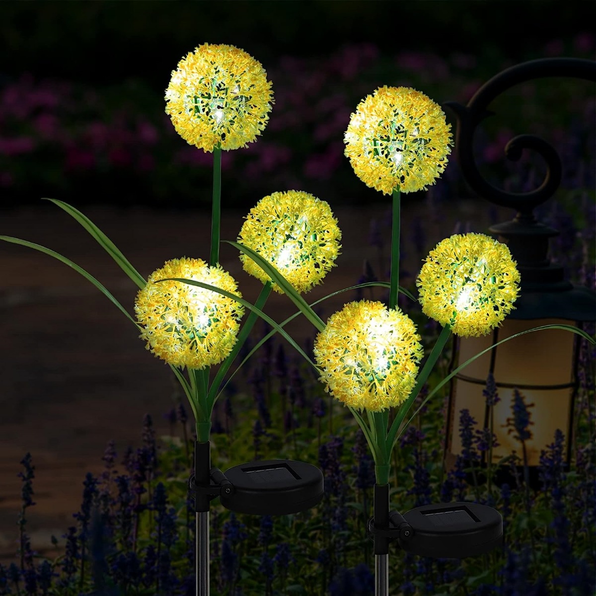 led solar dandelion light string, lawn light, ground insertion sunflower solar LED color light, outdoor decorative light string pic 16