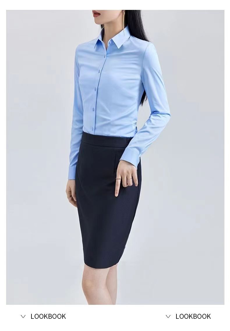 白色加绒衬衫女长袖秋冬加厚保暖职业装大码工装工作服百搭衬衣女详情12