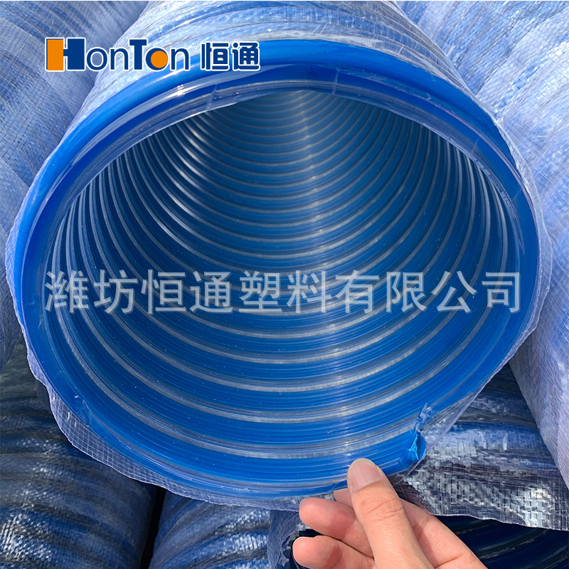 厂家批发pvc塑筋增强软管抗负压吸鱼管排涝泵车抽水管排污吸污管详情2