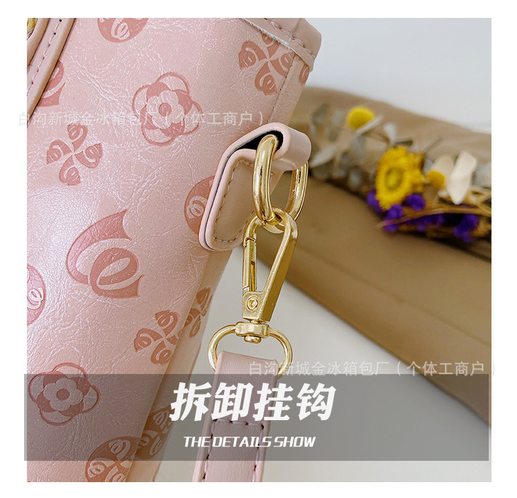 菜篮子2025春夏新款单肩手提包老花质感迷你托特包跨境热销女包详情8