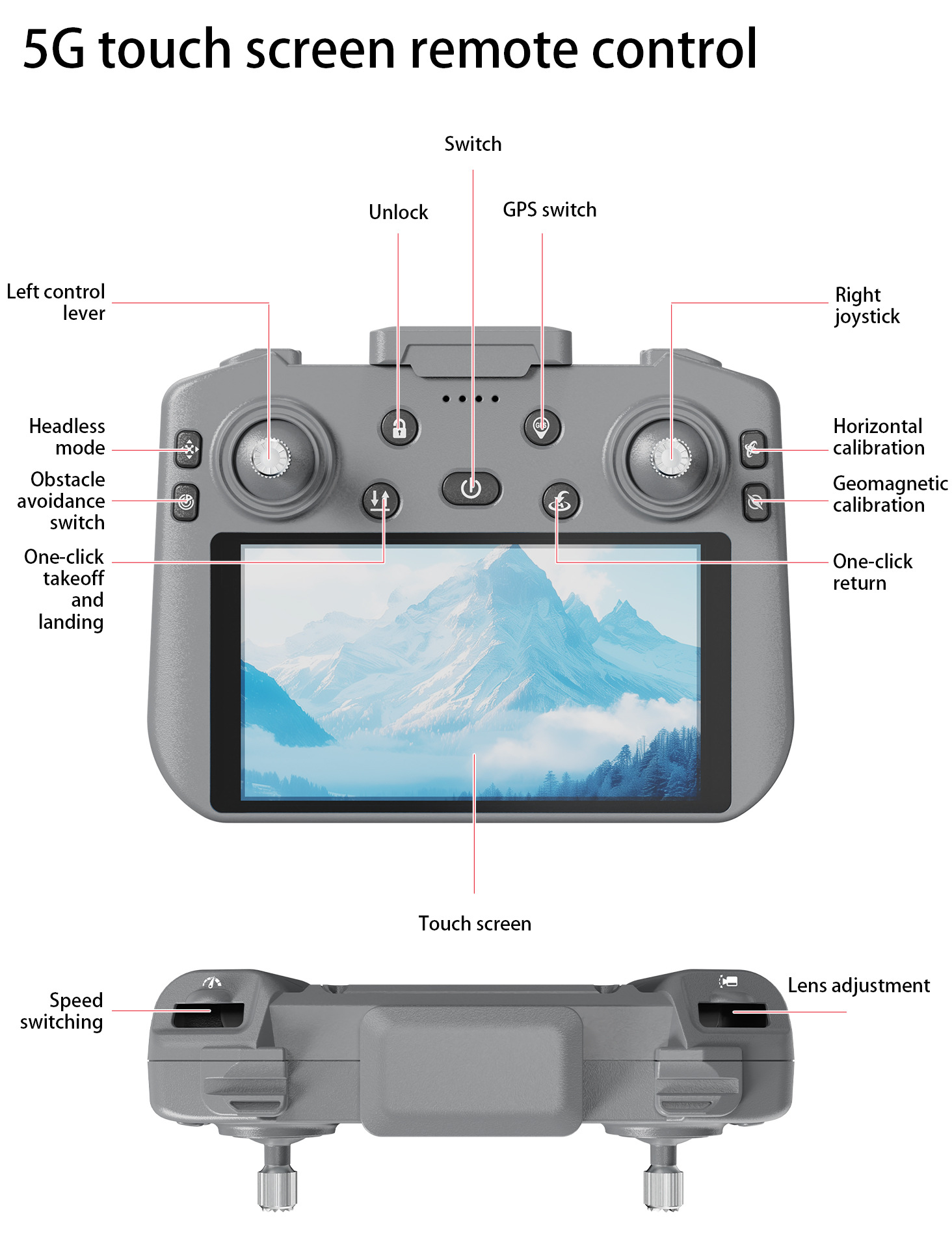 触摸屏遥控器B8S无人机GPS返航无刷光流悬停四轴飞行器跨境飞机详情10