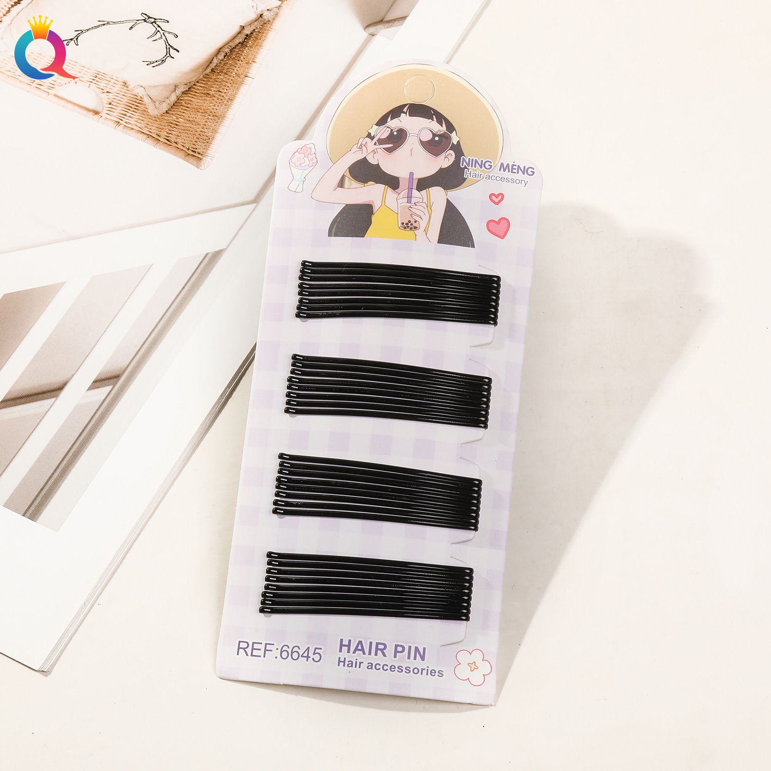 Wholesale of Qiyue Classic black straight clips, durable lacquered hair clips, braided hair clips, broken hair bangs clips and side clips pic 98