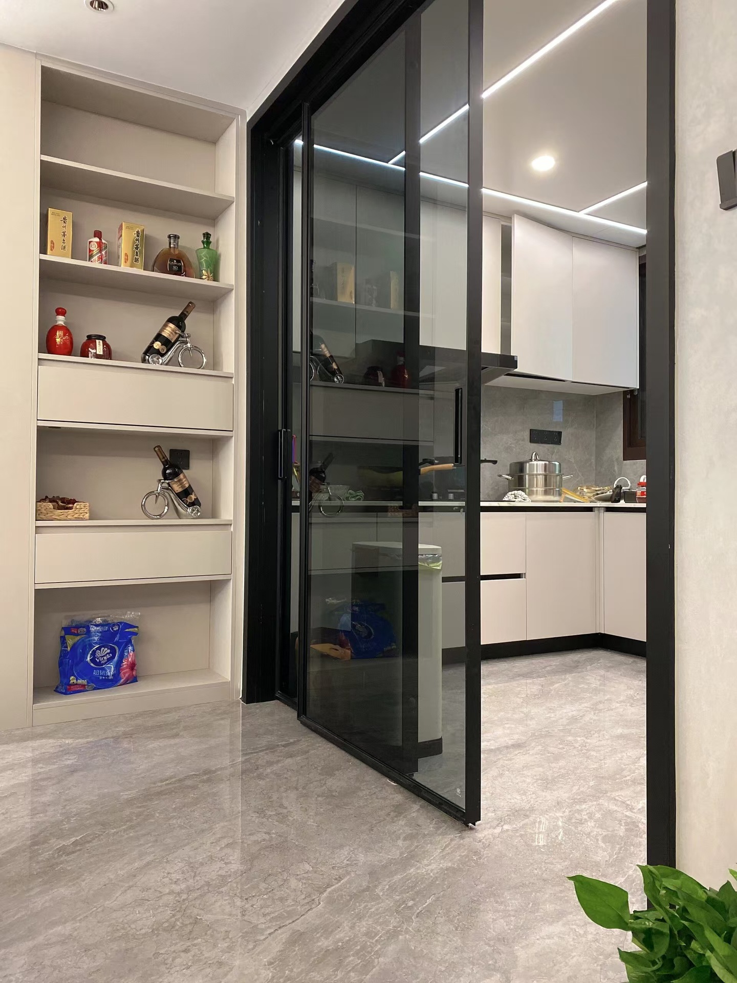 New ultra-tight joint rock plate simple 1, the same style marble tile, modern light luxury living room continuous pattern floor tile, 900*1800 pic 4