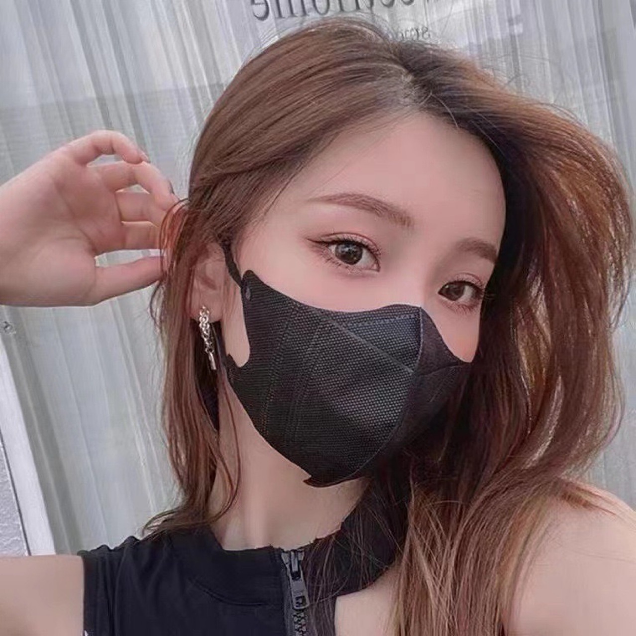 新款3D莫兰迪一次性口罩男女同款独立包装3d网红口罩显脸小详情2