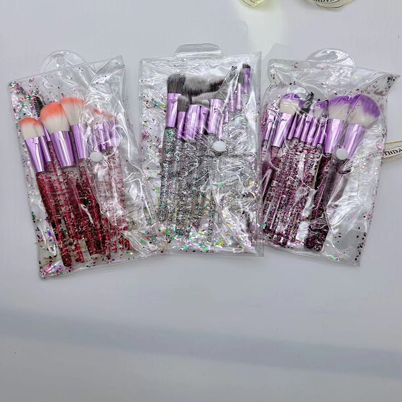 Factory wholesale of 10 sets of makeup brushes, scallion brushes, handle brushes, beauty tools, makeup tools, loose powder and concealer brushes pic 12