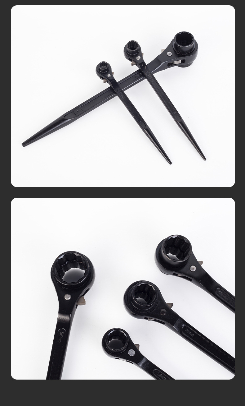 尖尾棘轮扳手尖柄双向快速省力多功能架子工专用梅花套筒扳手批发详情10