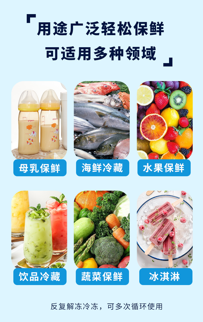 自吸水冰袋快递专用冷冻反复使用食品级商用一次性保鲜保温箱冰袋详情5