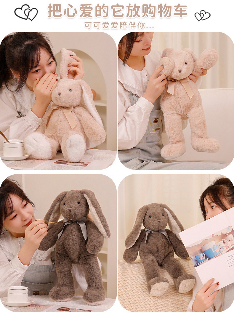 Ear-hanging rabbit doll, sleeping rabbit doll, long-eared plush toy, cute girl sleeping pillow, birthday gift pic 6