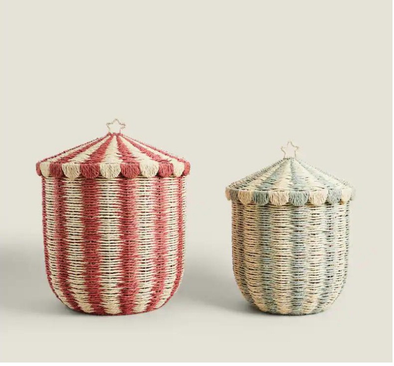 北欧风落地收纳筐藤编桌面编织篮子家用玩具零食杂物整理收纳箱详情17