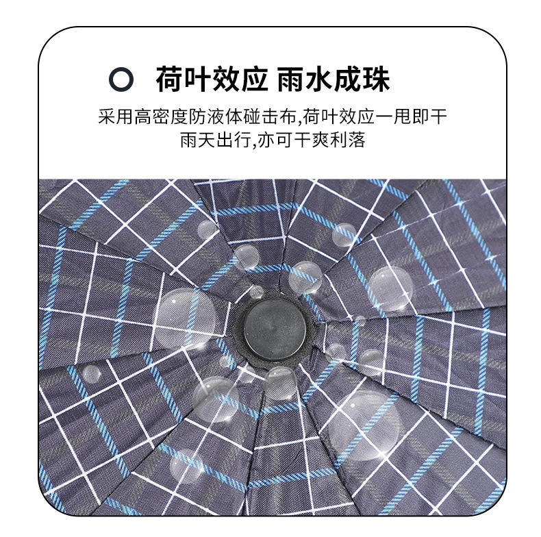 十骨格子加大晴雨伞双人折叠雨伞雨伞批货家用特大号雨伞加大加厚详情4