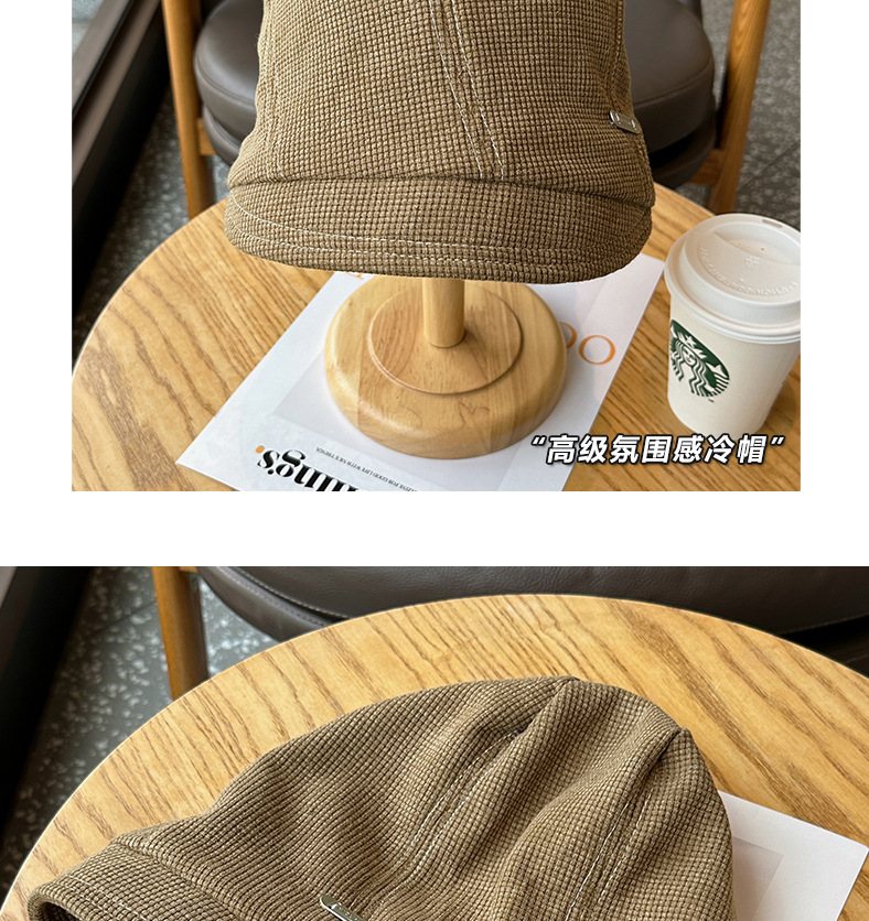 韩系慵懒风堆堆帽女冷帽秋冬季时尚百搭小众大头围显脸小包头帽子详情7