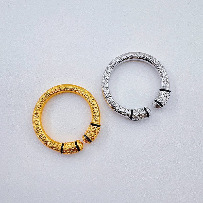 Prima prima accesorios nueva moda anillo de mujer vintage estilo nacional anillo de apertura mujer anillo de palo redondo oro anillo de calidad de aire anillo de dedo pic 5
