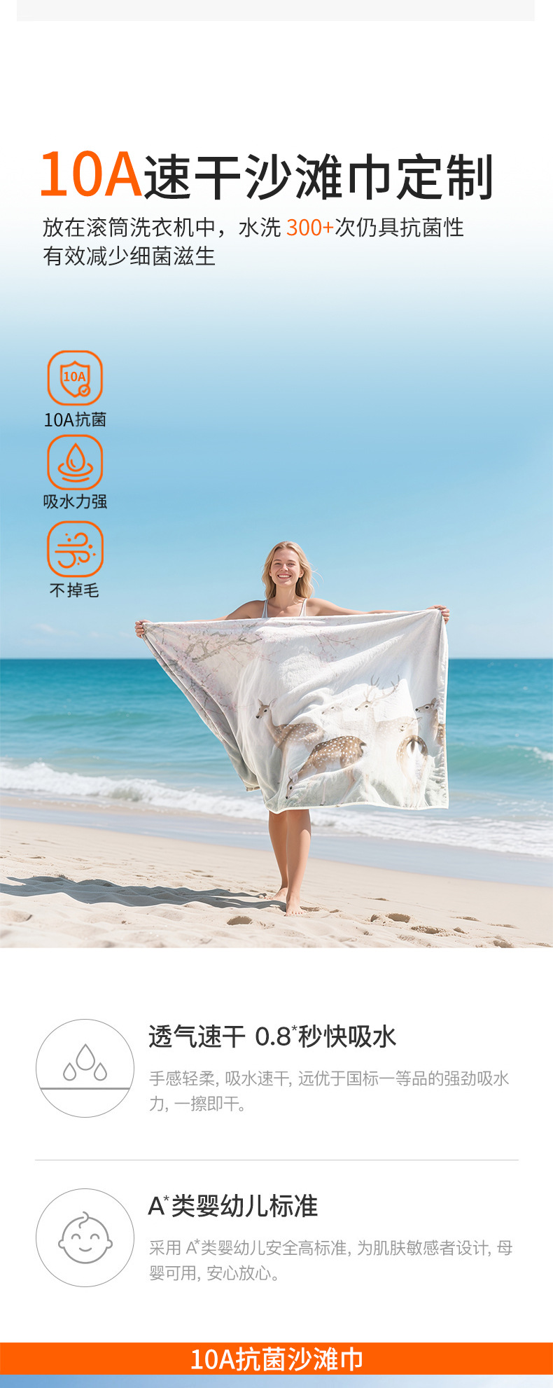 JIT定制抗菌沙滩巾超细纤维速干吸水浴巾欧美数码印花海边沙滩巾详情13