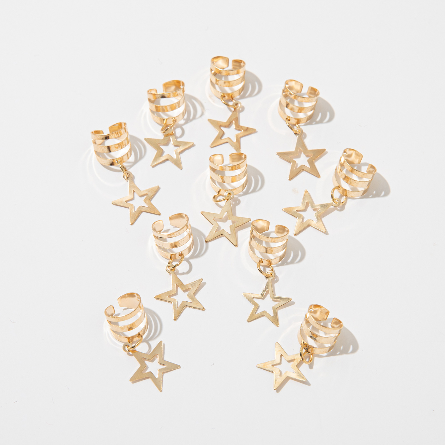 A 10-piece DIY hair accessory buckle set featuring cross-border dreadlocks, open hair bands, hollowed-out five-pointed stars, butterflies and hearts pic 4