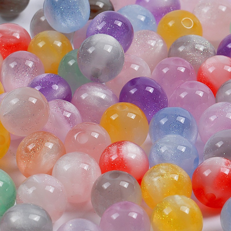 10/12mm光变珠子变色珠子树脂圆珠直孔散珠子diy手工手串项链材料详情4