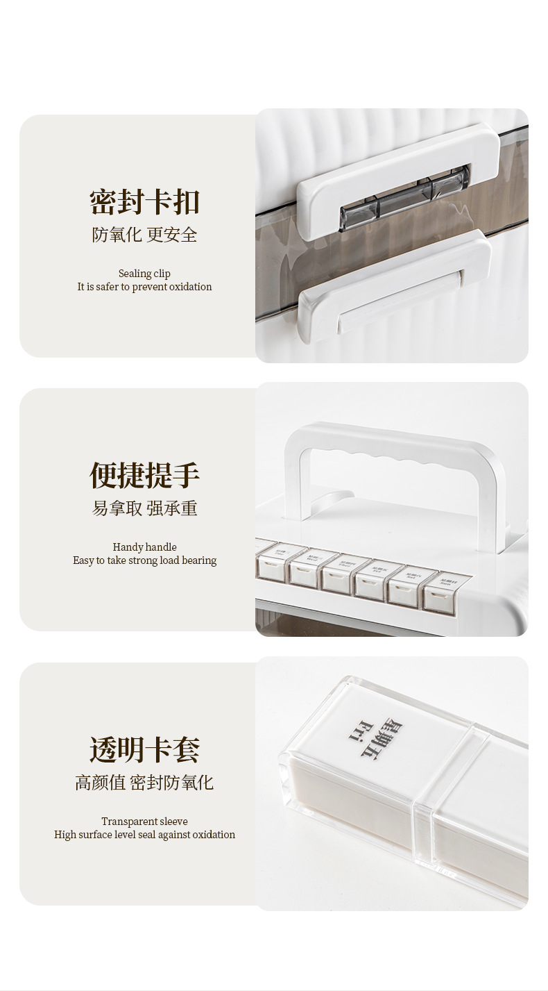 家用药箱收纳盒大容量家庭装高颜值常备药便携分装一周七天小药盒详情14