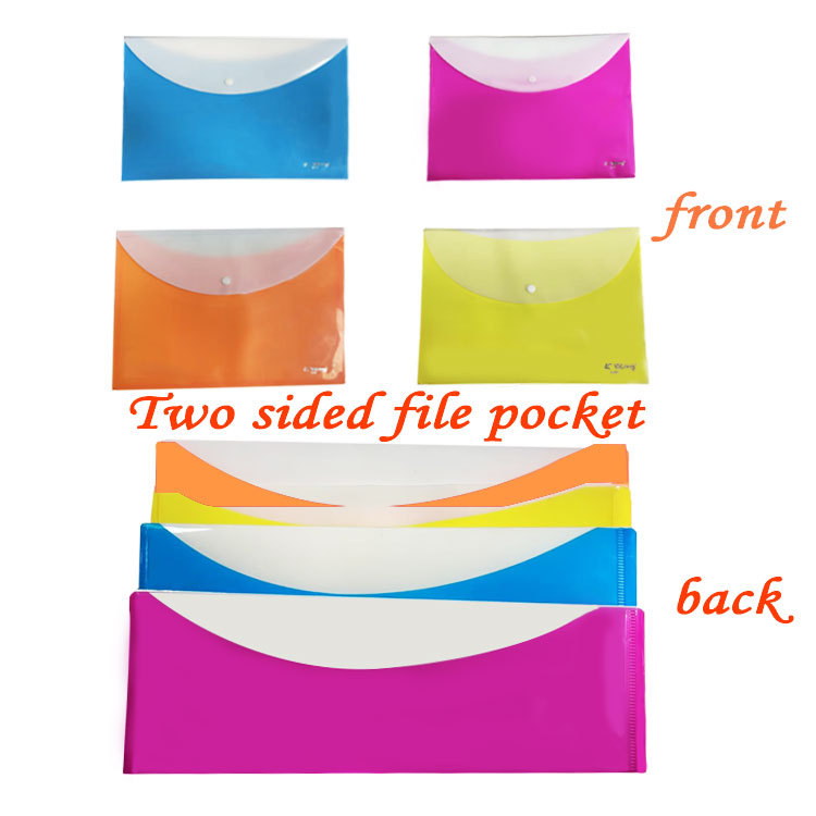 Yalong Cross-border Practical A4 double-sided double-layer 4-color 16C file bag folder Office supplies file bag pic 5
