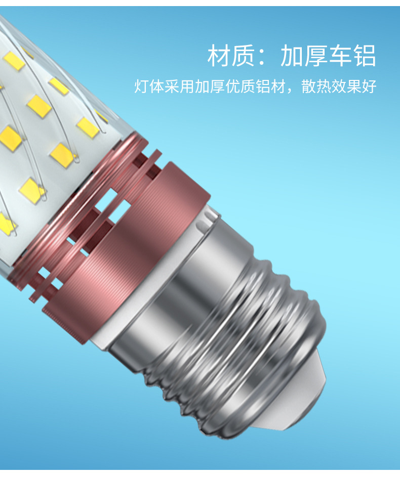 LED bulb screw socket energy-saving corn lamp, ultra-bright household E27E14 crystal chandelier, light source for living room, bedroom and dining room pic 13