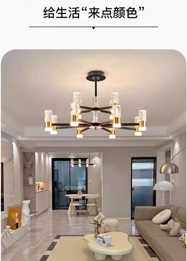 新款现代简约轻奢气泡柱水晶客厅吊灯高档大气全屋别墅餐厅卧室灯详情27