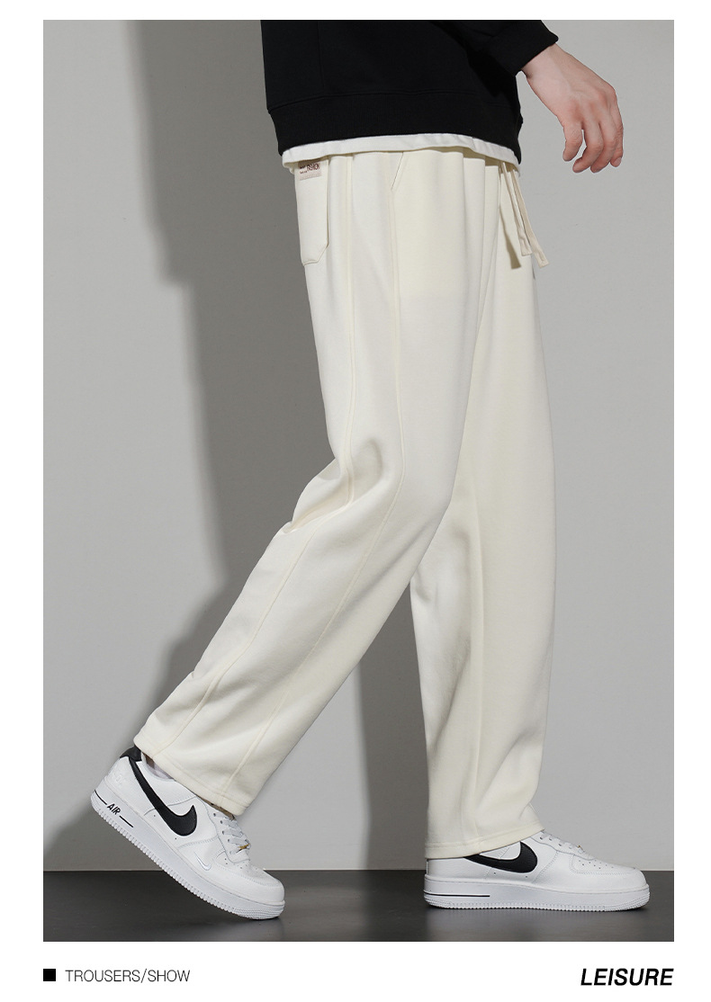 裤子男款秋冬季百搭休闲裤男士垂感阔腿宽松运动直筒长裤百搭卫裤详情22