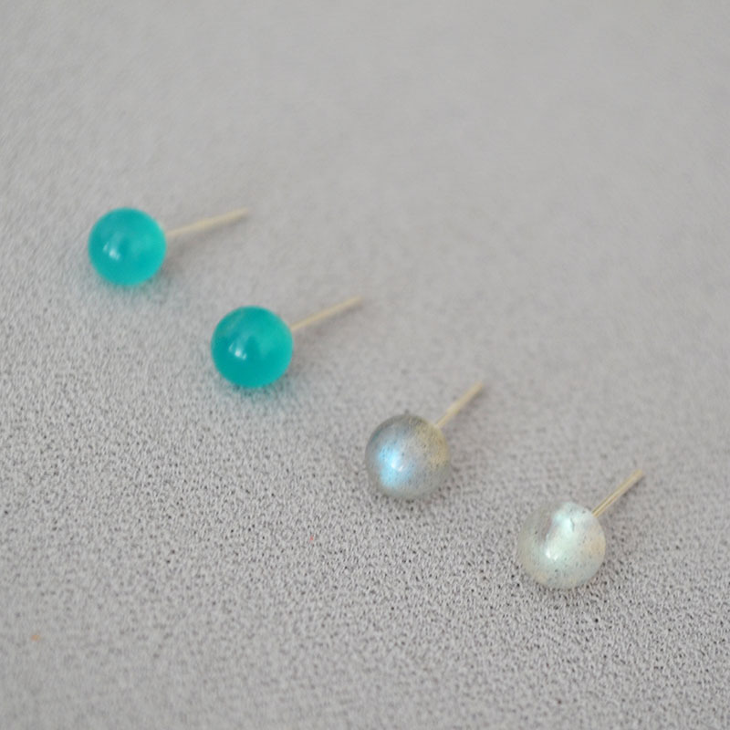 日韩小众简约月光拉长石天河石小巧日常通勤款925银针耳钉耳饰女详情8