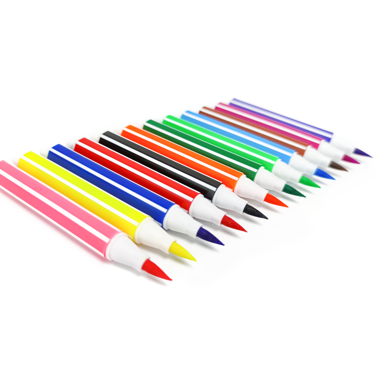 Yalong Cross-border 12-color ribbon Seal Sketch Art marker pen, high-fiber pen tip Watercolor pen, marker pen, colored pen pic 1