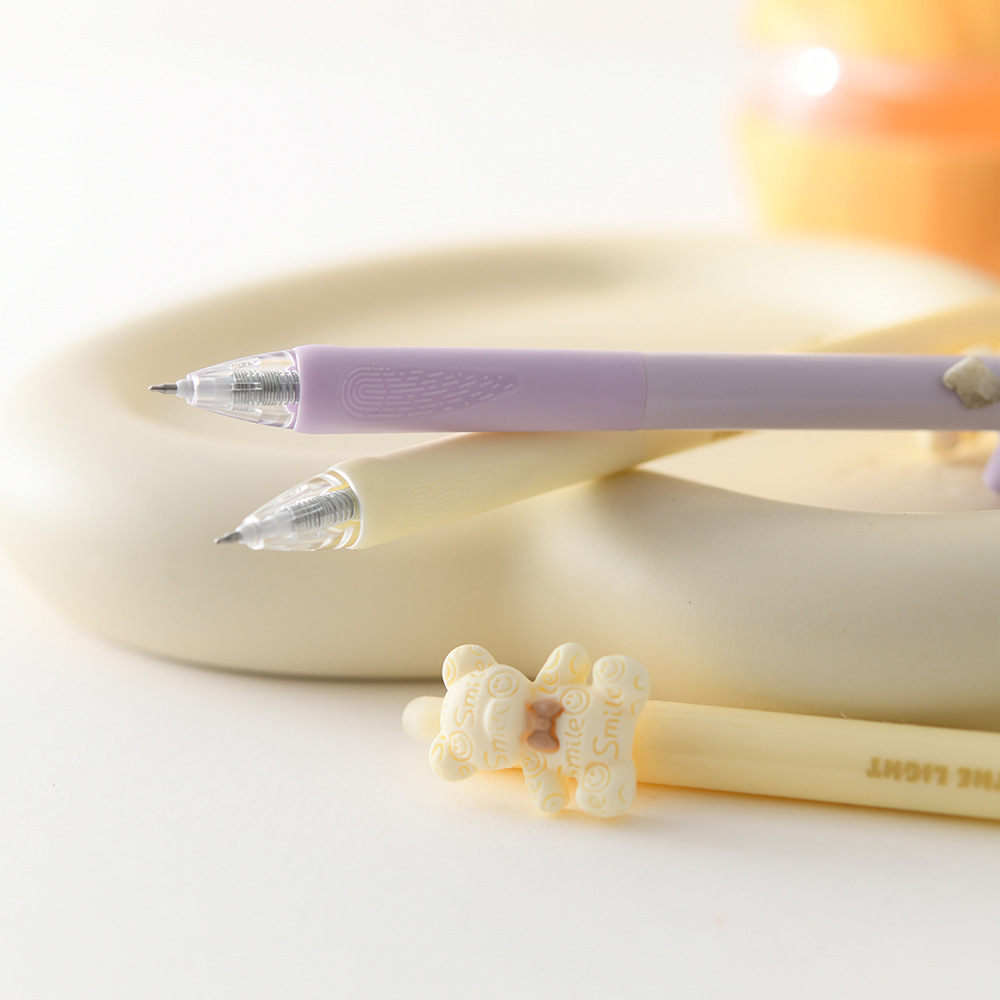 Chenxi Egg Treasure Party Bear Press Erasable Pen 1+2 Set Blue Pen core ST Pen Tip 0.5mm smooth writing pic 13
