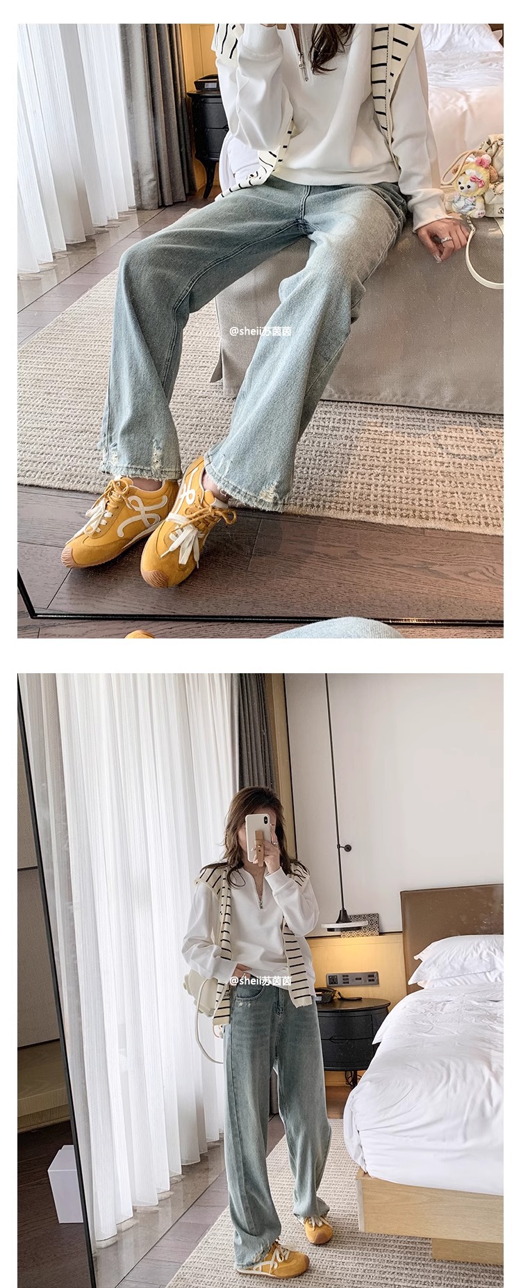 苏茵茵7cm内增高版~复古小歪头鸳鸯鞋带休闲鞋德训鞋女阿甘小白鞋详情18