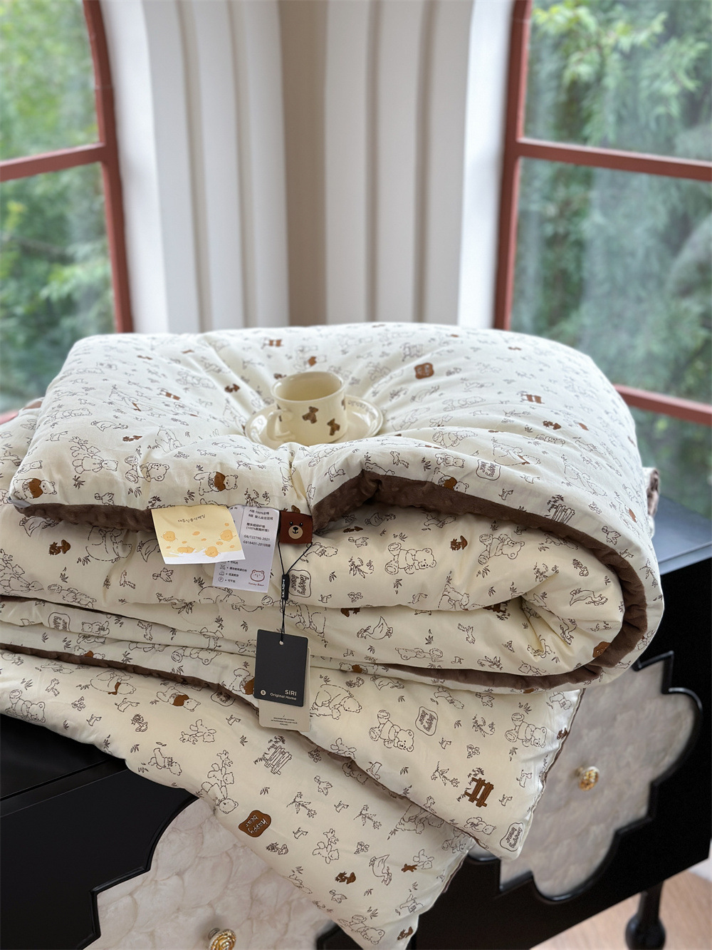 13372 All-cotton cartoon small floral print spring and autumn quilt soothing, bean quilt warm and fleece winter quilt core pic 7