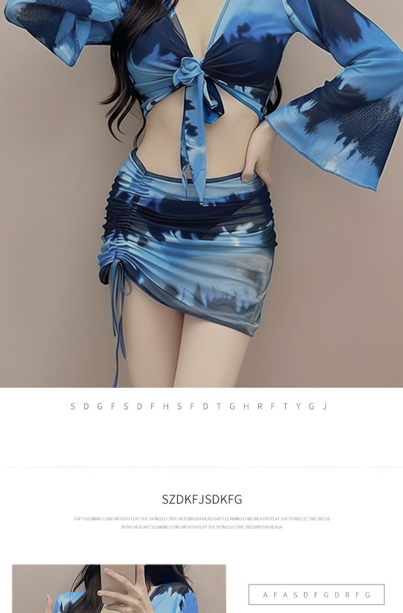 Swimsuit women bikini four-piece set, new conservative long-sleeved, sun protection, slimming, hot spring swimsuit women -107083 pic 8