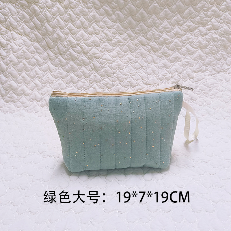 跨境新款两件套字母化妆包时尚清新收纳袋绗缝条纹洗漱包旅行包包详情14