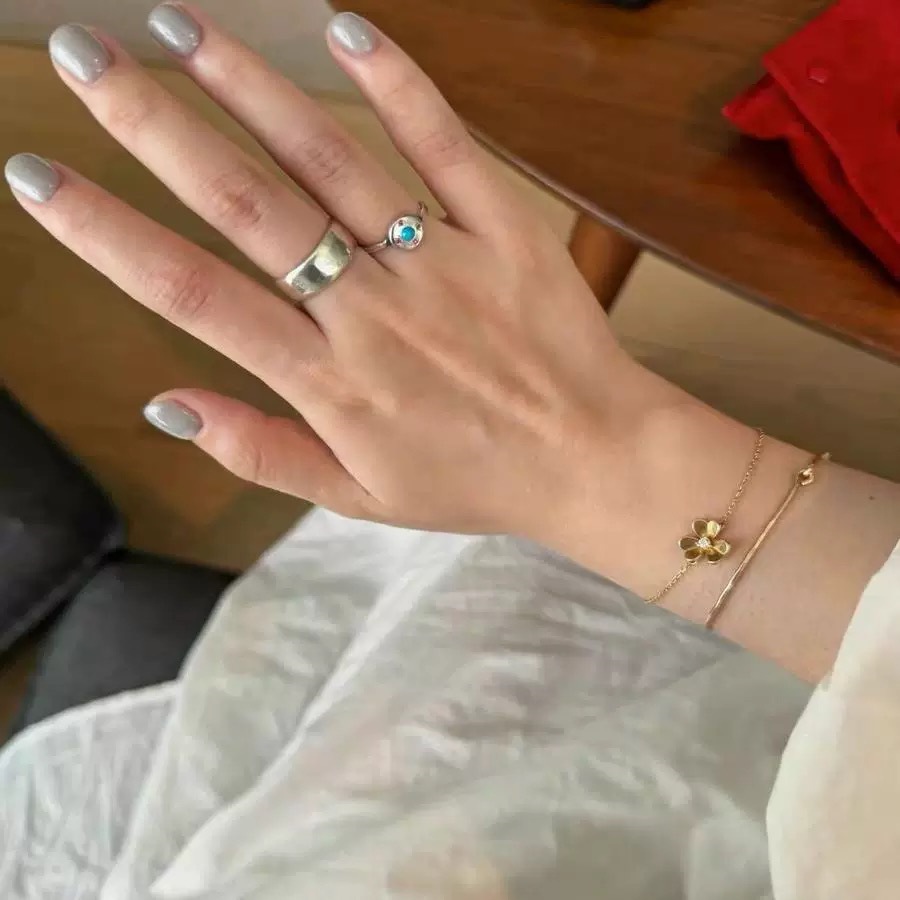 韩国小众mars25同款做旧太阳花戒指小众设计简约精致叠戴指环手饰详情5