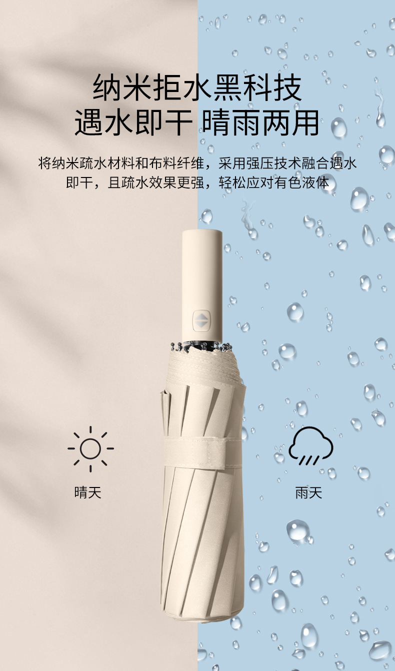 全自动雨伞晴雨两用防晒防紫外线现货批发定制广告logo男女太阳伞详情10