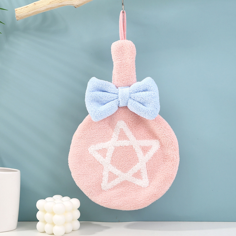 【 Chi Jia 】 Coral Fleece popular lollipop hand towels, hanging cute hand wash towels, Absorbent towels for bathroom pic 7
