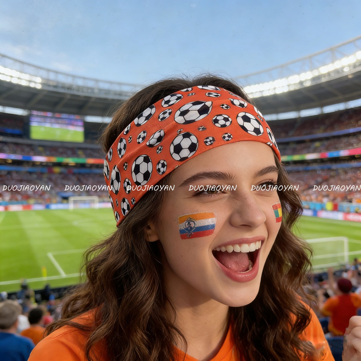 Cross-border best-selling football hair band, World Cup cheering headscarf, elastic sports hair band, unisex antiperspirant hair band pic 9