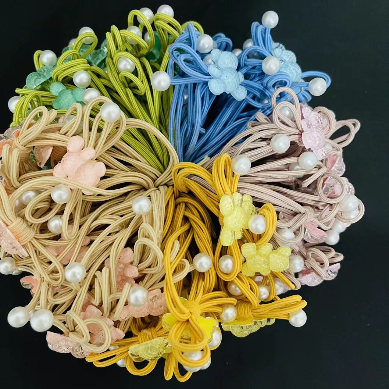 No. 129 Bear Hair tie 100 yuan per bundle of bear hair tie rubber band hair band, popular and cute hair tie rubber band 1 yuan wholesale supply pic 3
