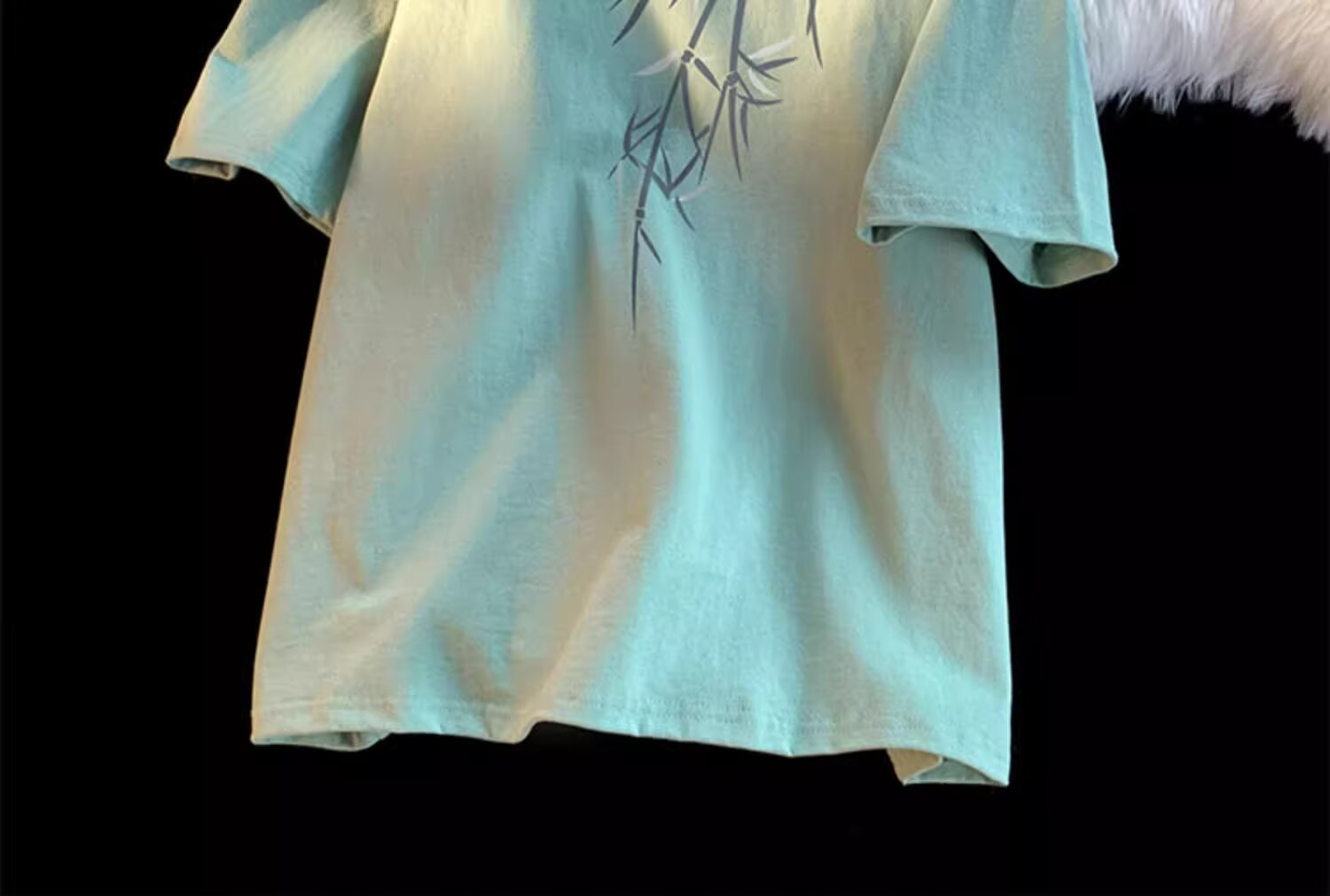 Pure cotton, new Chinese style, retro bamboo print short-sleeved T-shirt for men, summer trend, cool and stylish, loose round neck, half sleeve pic 33