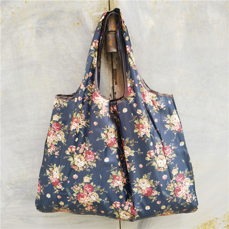 超大号卡通日本折叠环保购物袋防水尼龙买菜包收纳包米奇头手提袋详情6